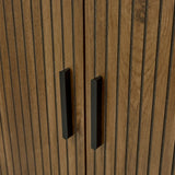 Hampshire wooden cabinet with horizontal slats and black handles