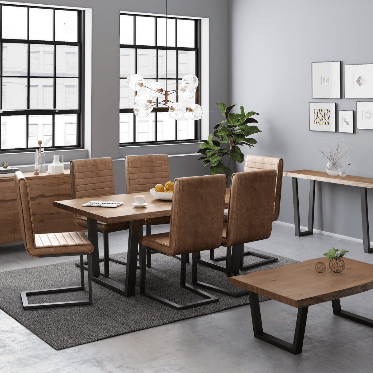 Heatherfield Faux Leather and Metal Dining Chair - 3
