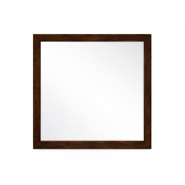 Wooden dresser mirror on a white background