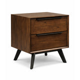Mid century modern 2 drawer bedside table 