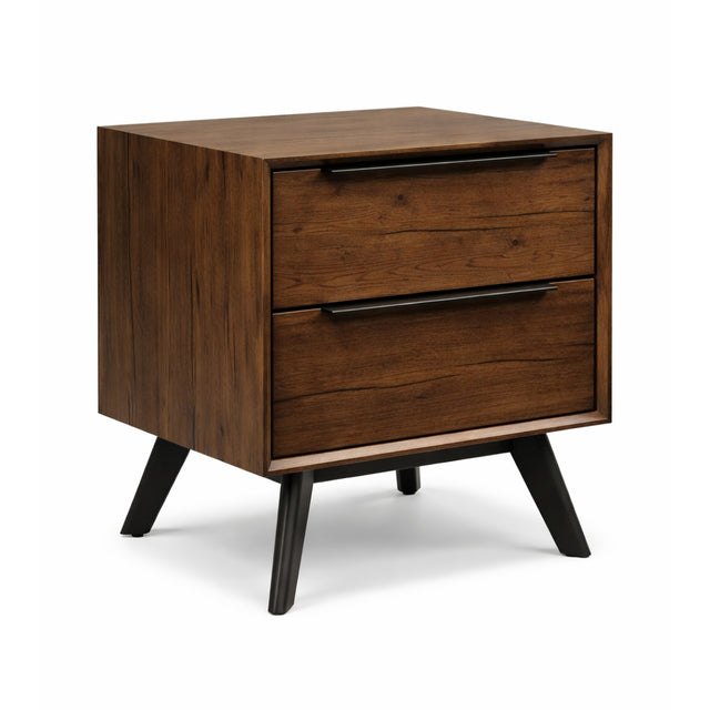 Mid century modern 2 drawer bedside table 