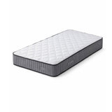 Mattress with a gray exterior and white interior on a white background