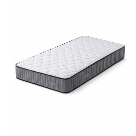 Mattress with a gray exterior and white interior on a white background