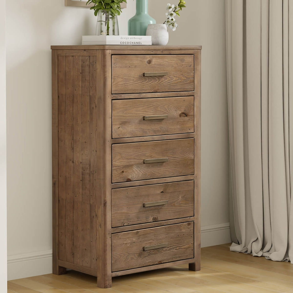 IndianaCashew5DrawerTallboy-5
