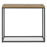 Inishmore Oak and Black Metal Narrow Console Table - 2