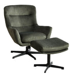 Irmina Swivel Recliner and Footstool Green - 1