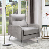 KenziePlushVelvetArmchairGrey-2