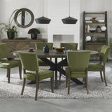 Lachlan Fumed Oak Dining Chair Green - 5