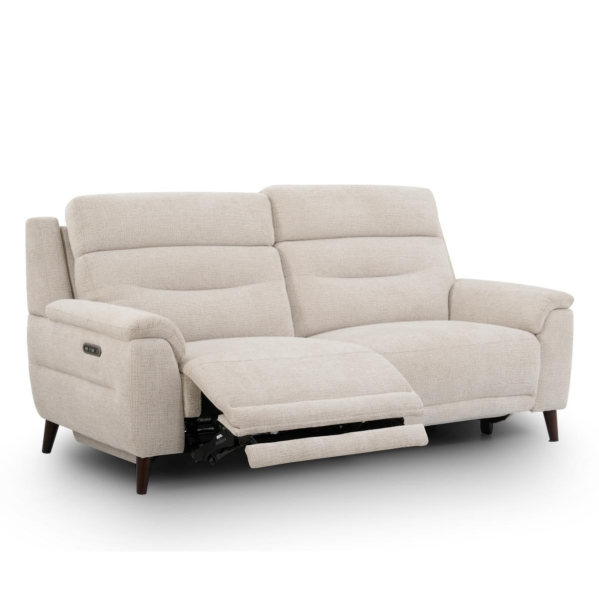 Lawrence Beige Fabric Electric Recliner 2.5 Seater Sofa
