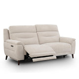 Lawrence Beige Fabric Electric Recliner 2.5 Seater Sofa
