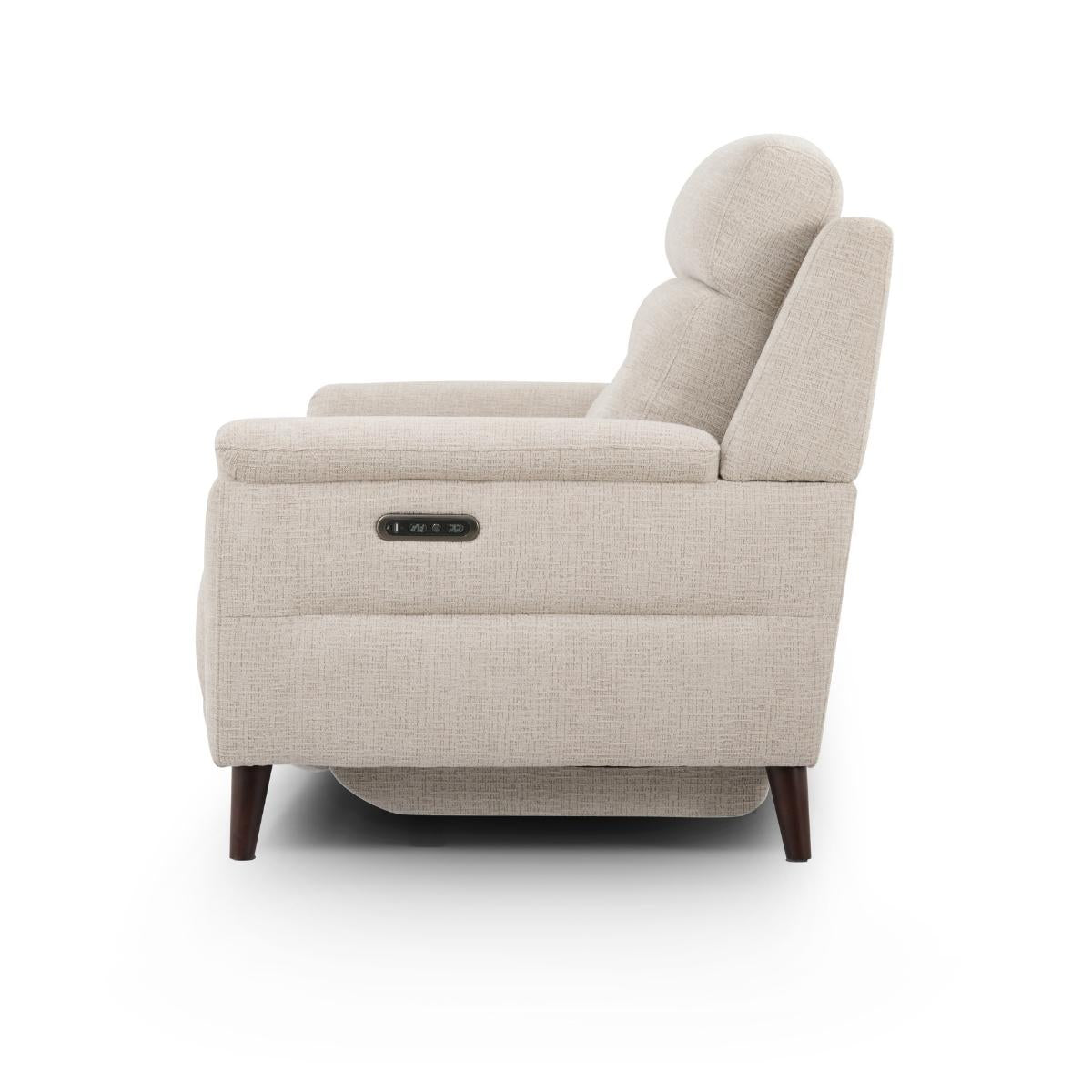Lawrence beige 2 seater sofa side view.