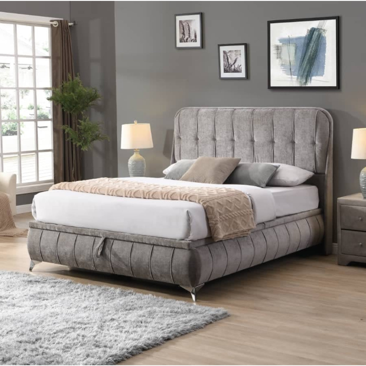LylaGreyVelvetOttomanBed-2