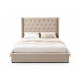 Mansfield Cream Fabric Buttoned Ottoman Storage Bed