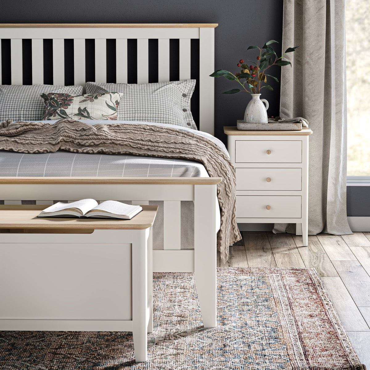 Marcella Cream Slatted Bed - 2