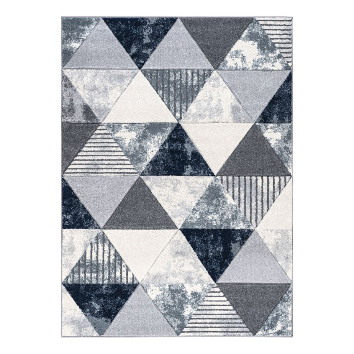 Mason Blue Textured Triangle Pattern Rug – Corcorans Furniture IE