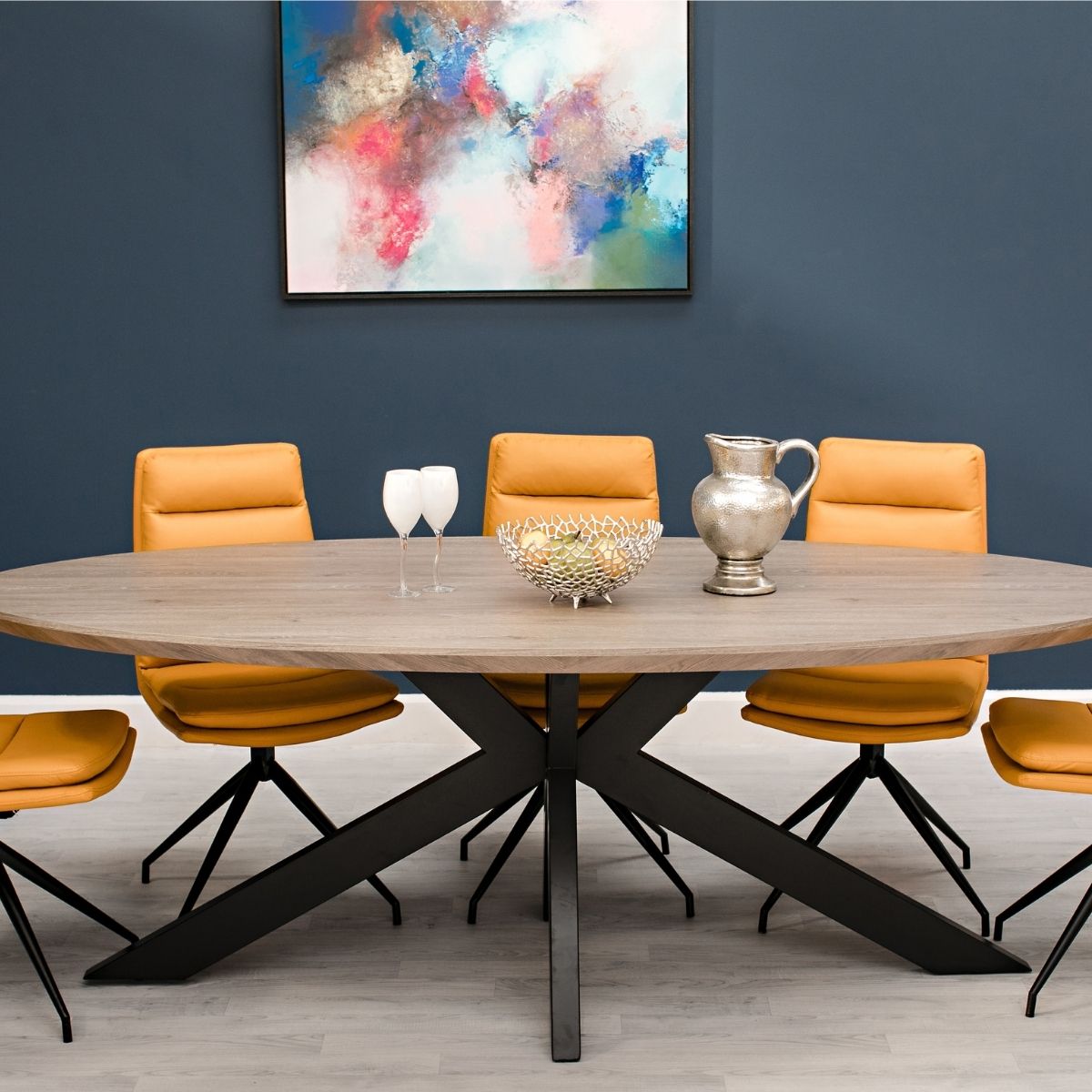 Maudie Large Grey Oval Table - 7