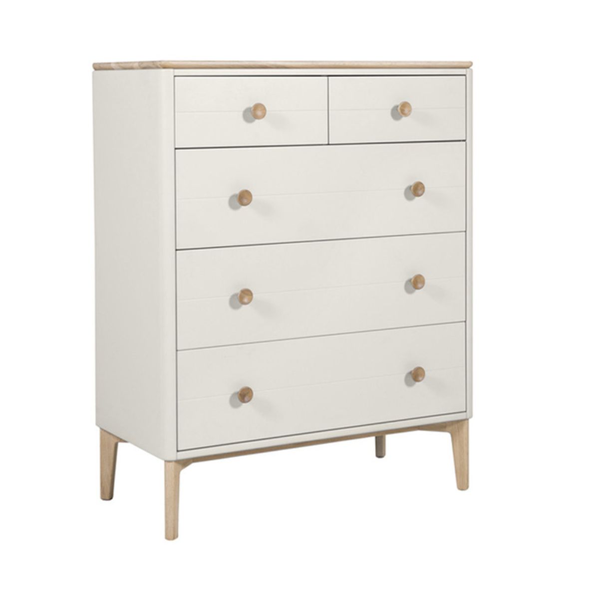 Megara Cashmere Oak 5 Drawer Chest of Drawers - 1
