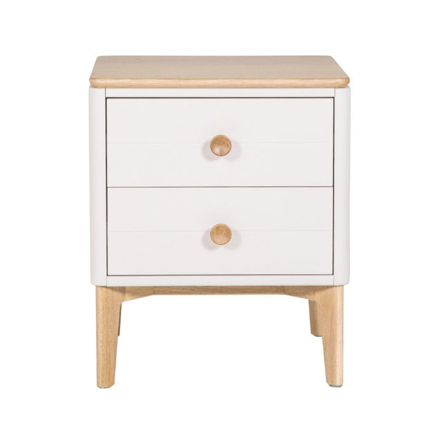 Megara Cashmere Oak Bedside Table - 1
