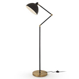 Black and gold floor lamp on a white background