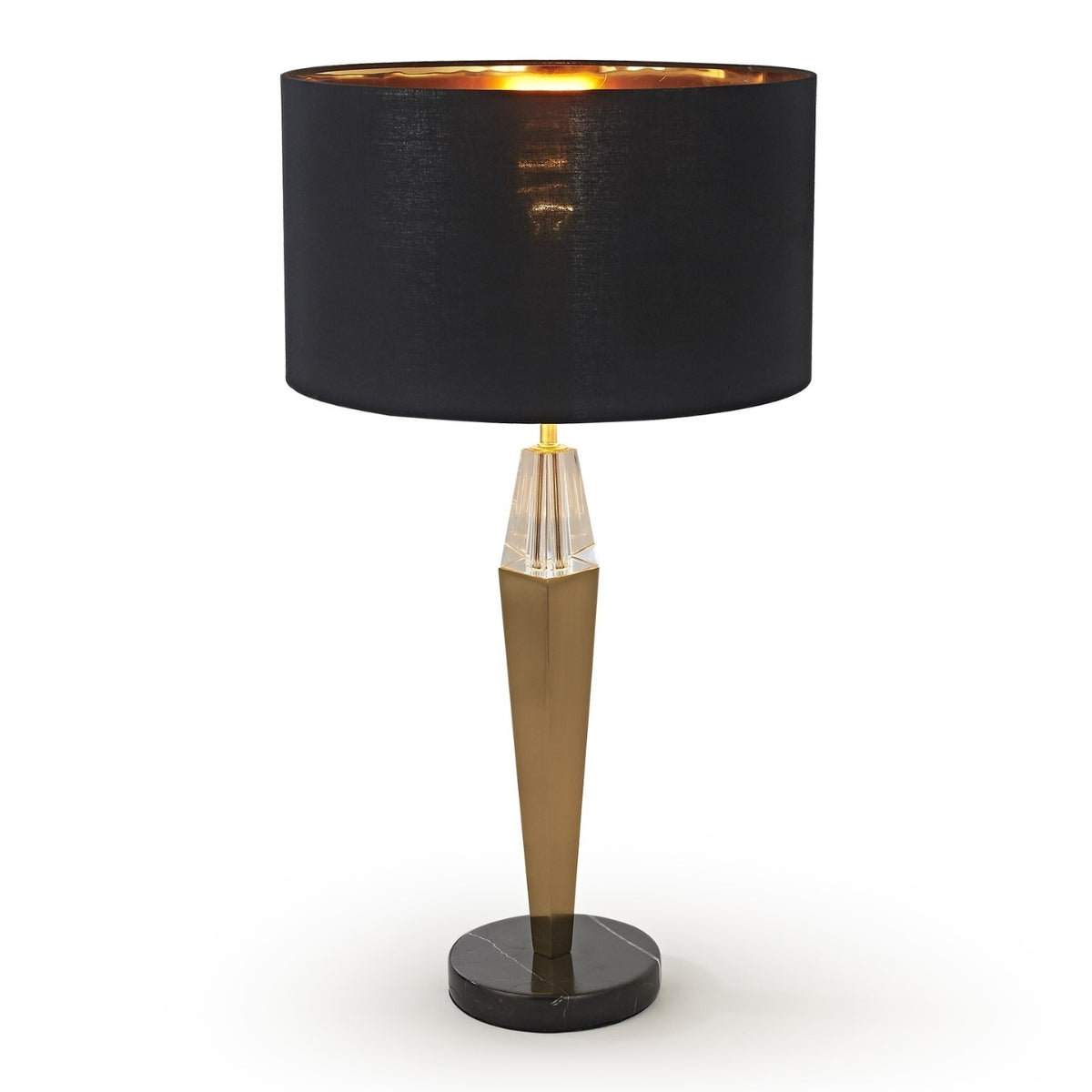 ModernBlackandGoldBedsideTableLampwithMarbleBase-1