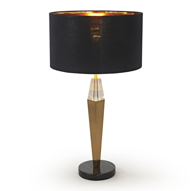 ModernBlackandGoldBedsideTableLampwithMarbleBase-1