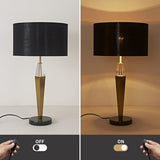 ModernBlackandGoldBedsideTableLampwithMarbleBase-10