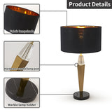 ModernBlackandGoldBedsideTableLampwithMarbleBase-3