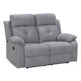 Nebula Grey Fabric 2 Seater Recliner Sofa - 1