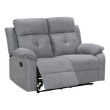Nebula Grey Fabric 2 Seater Recliner Sofa - 2