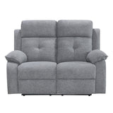 Nebula Grey Fabric 2 Seater Recliner Sofa - 3
