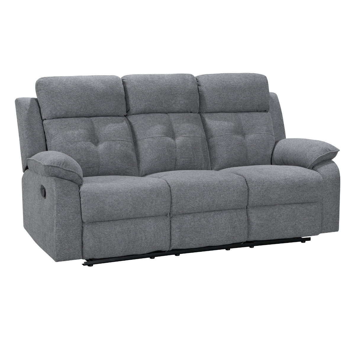 Nebula Grey Fabric 3 Seater Recliner Sofa - 1