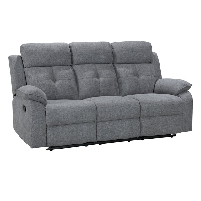 Nebula Grey Fabric 3 Seater Recliner Sofa - 1