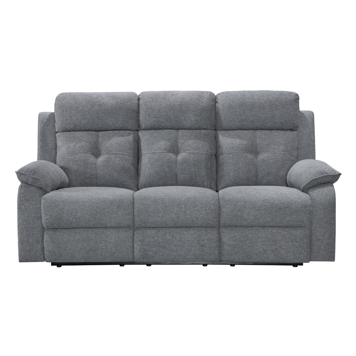 Nebula Grey Fabric 3 Seater Recliner Sofa - 3