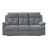 Nebula Grey Fabric 3 Seater Recliner Sofa - 3