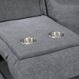 Nebula Grey Fabric 3 Seater Recliner Sofa - 4