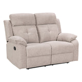 Nebula Light Brown Fabric 2 Seater Recliner Sofa - 1
