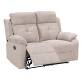 Nebula Light Brown Fabric 2 Seater Recliner Sofa - 2