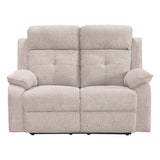 Nebula Light Brown Fabric 2 Seater Recliner Sofa - 3