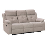 Nebula Light Brown Fabric 3 Seater Recliner Sofa - 1