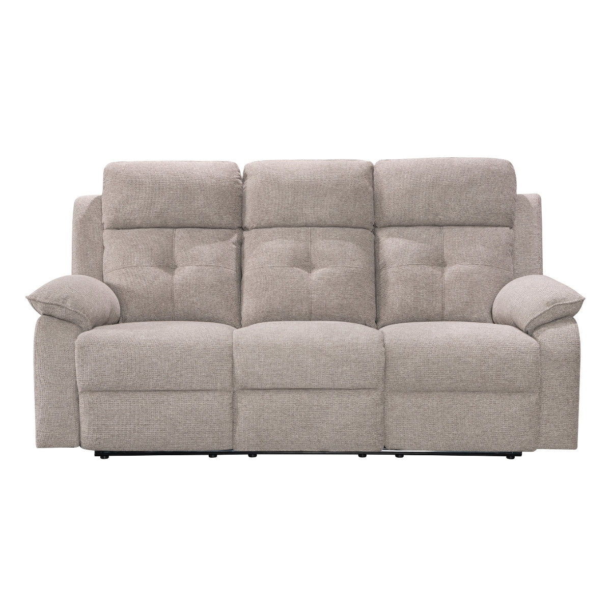Nebula Light Brown Fabric 3 Seater Recliner Sofa - 3