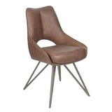 Newman Leather Dining Chair Brown - 1