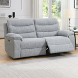 Nohoval Grey Fabric 3 Seater Electric Recliner Sofa - 2