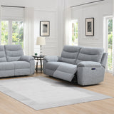 Nohoval Grey Fabric 3 Seater Electric Recliner Sofa - 3