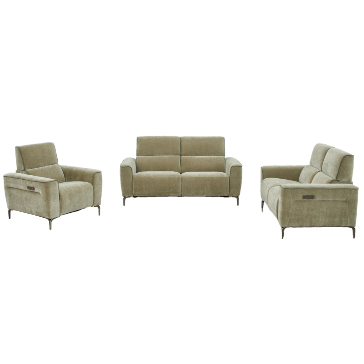 Prudence Green Fabric Sofa Set