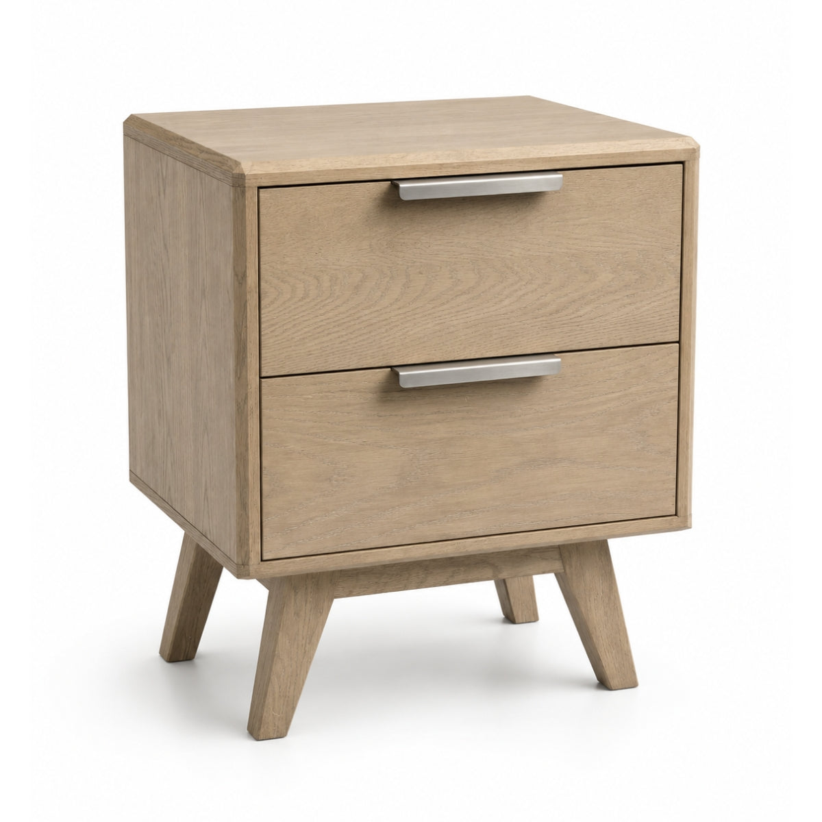 Radcliffe Washed Oak 2 Drawer Bedside Locker
