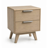Radcliffe Washed Oak 2 Drawer Bedside Locker