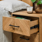 Riva Rustic Oak 2 Drawer Nightstand - 5