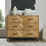 Riva Rustic Oak 3 Drawer Chest of Drawers - 4