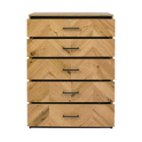 Riva Rustic Oak 5 Drawer Tall Chest - 3