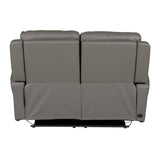 Rosslare Leather 2 Seater Electric Recliner Grey - 4